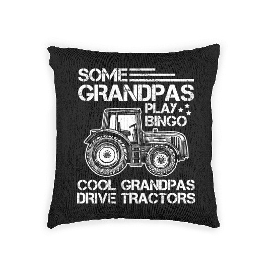 Tractor Grandfather Farmer Ranch Grandparents Woven Pillows
