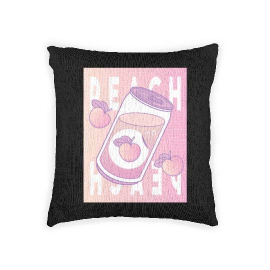 Peach Drink Aesthetic Vaporwave Japan Woven Pillows