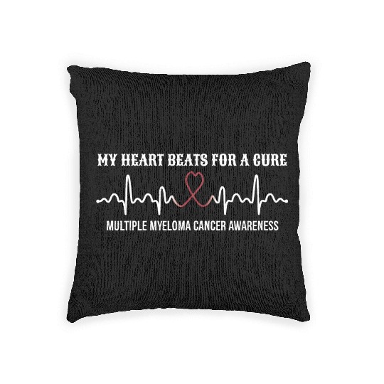 Heart Beats- Multiple Myeloma Cancer Awareness Woven Pillows