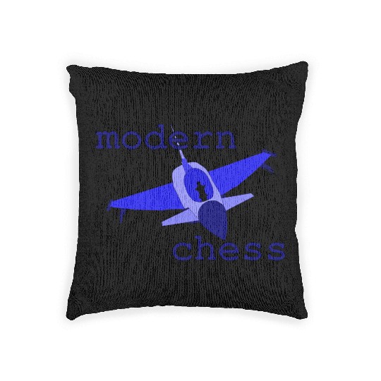 modern chess in royal blue Woven Pillows
