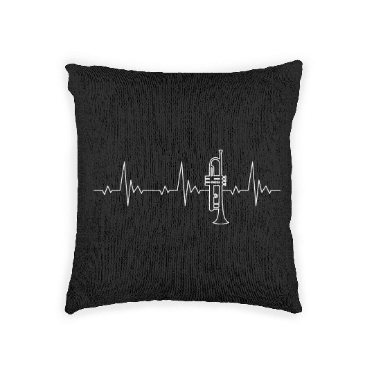 Trumpet heartbeat for trumpet players Woven Pillows