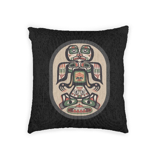 Northwest Native American Indian Haida Tribe Art Woven Pillows