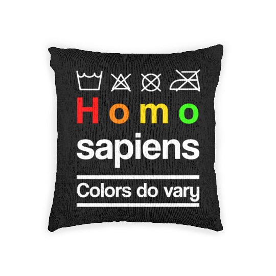 Washing Instruction Homo Sapiens Human Equality Woven Pillows