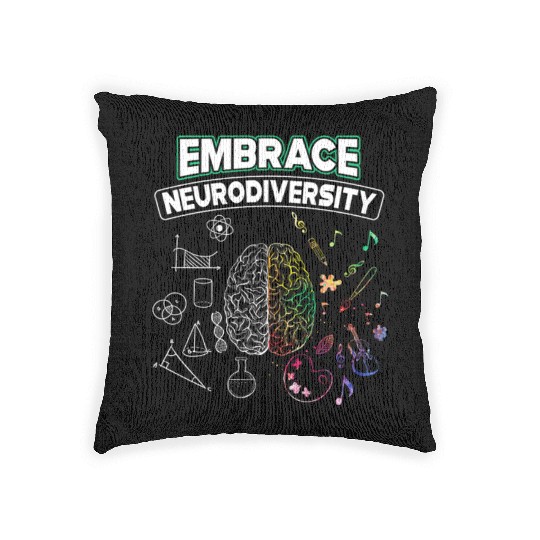 Embrace Neurodiversity Brain Voice Woven Pillows