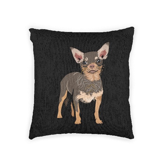 Brown chihuahua dog | chihuahua dog lover Woven Pillows