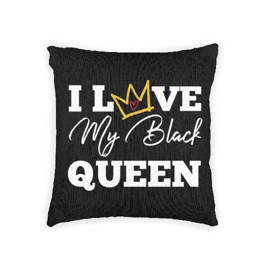 I Love My Black Queen Couples King And Queen Top T Woven Pillows