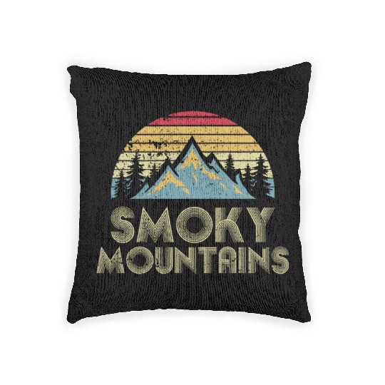 Vintage Smoky Mountains National Park Woven Pillows