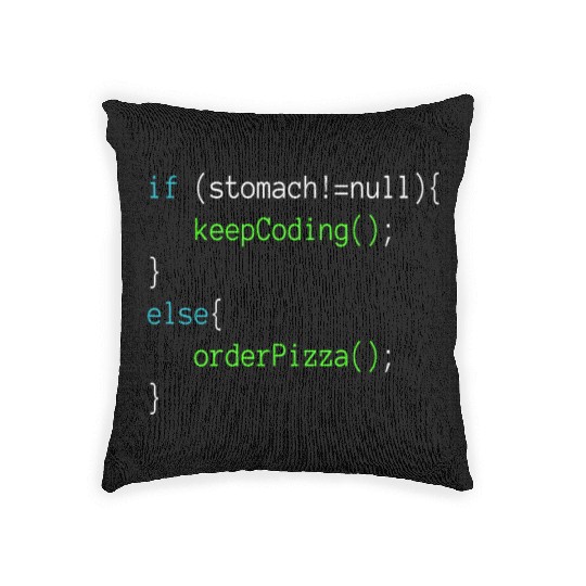 Funny Code Order Pizza For Programing Woven Pillows