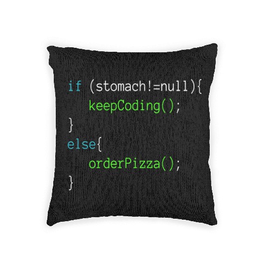Funny Code Order Pizza For Programing Woven Pillows