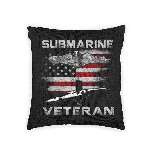Vintage US Navy Submarine Service Veteran Woven Pillows