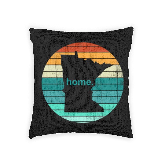 Unique Vintage Retro Style Home State Minnesota - Woven Pillows