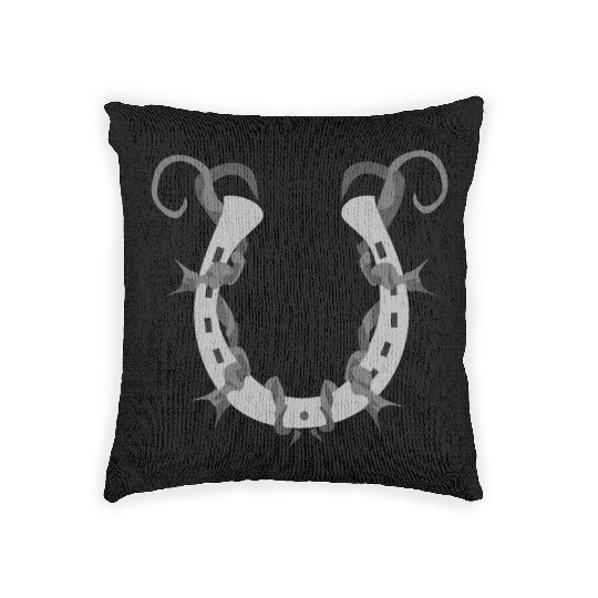 Horseshoe Wrapped in Barbed Wire Woven Pillows