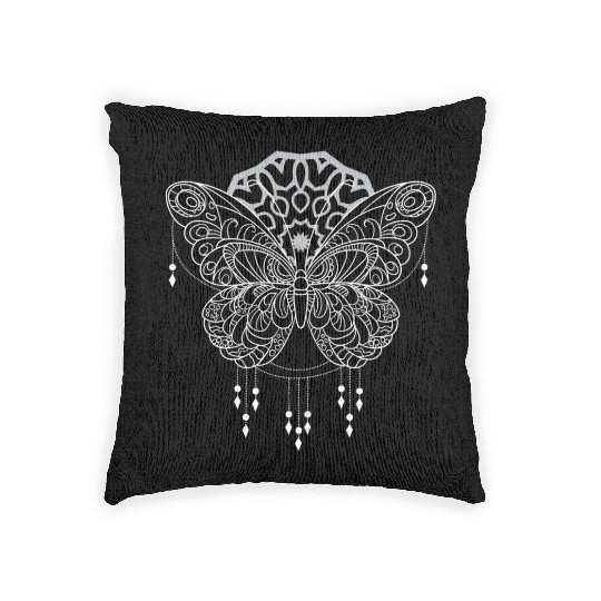 Butterfly Mandala Dream catcher Beads Mandala Woven Pillows