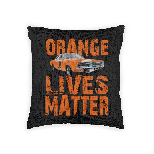 General Lee Dukes Of Hazzard Retro Orange Lives Woven Pillows