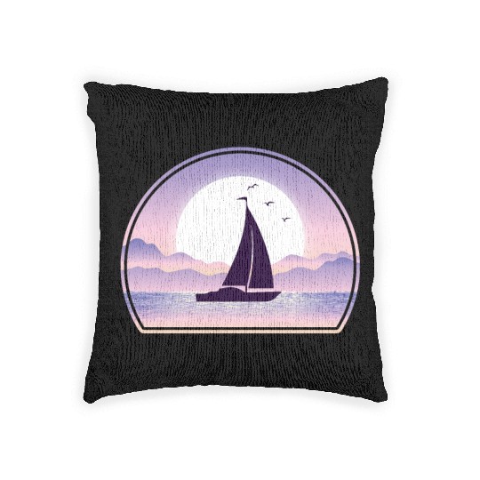 Sailboat Yachting Graphic Boating Nautical Captain Woven Pillows
