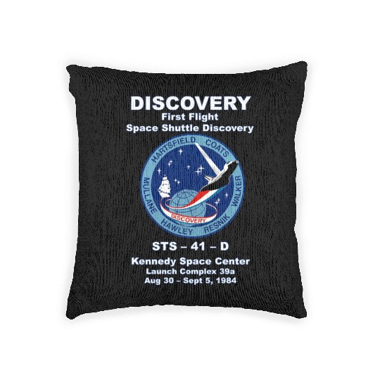NASA Space Shuttle STS-41-D Vintage Crew Woven Pillows