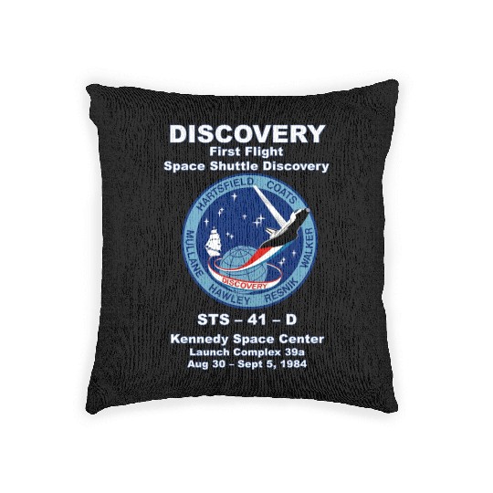 NASA Space Shuttle STS-41-D Vintage Crew Woven Pillows