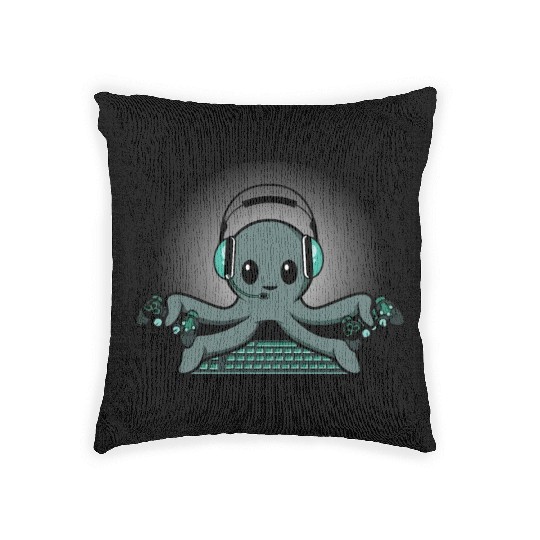 Octopus Gaming Keyboard Gamer Or Nerd Gift Woven Pillows