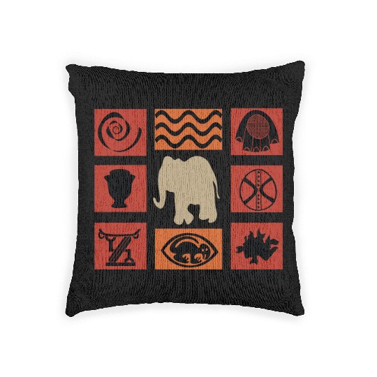 African abstract modern tribal pattern art Woven Pillows