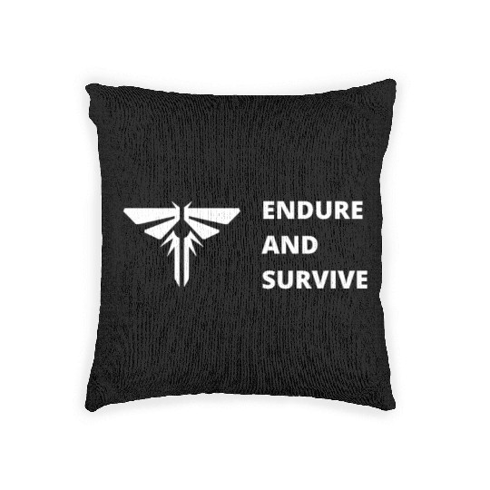 Endure and survive ellie the last of us tlou joel Woven Pillows