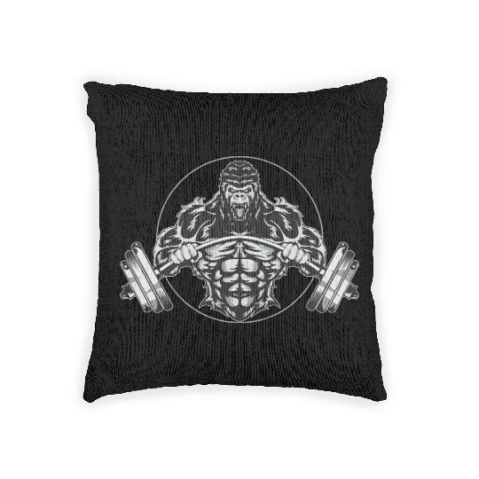 Fitness Gorilla, Gorilla, Beast, Primal, Fitness Woven Pillows