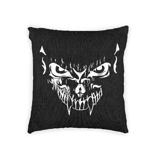 Creepy Vector Grimace Woven Pillows