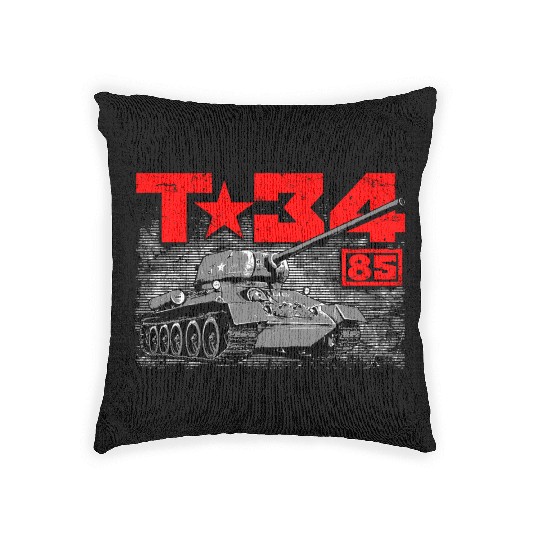 T-34-85 Soviet medium tank Woven Pillows