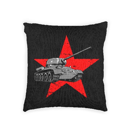 T-34-85 Soviet medium tank Woven Pillows