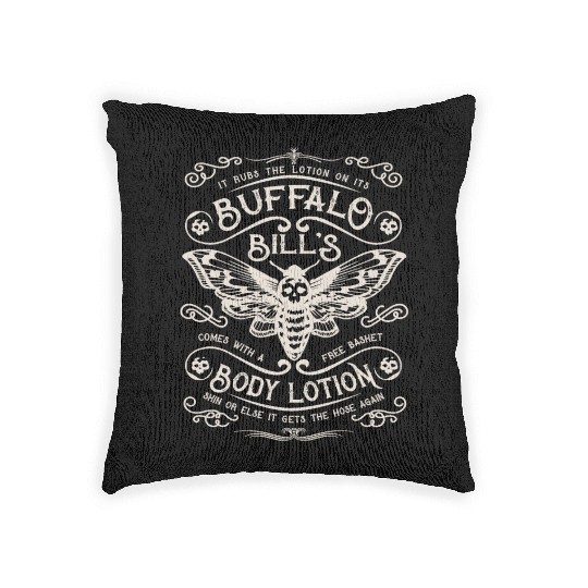 Buffalo Bill's Body Lotion Label Woven Pillows