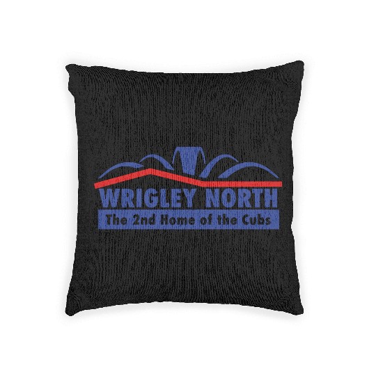 Wrigley North The Second Home of the Cubs Woven Pillows