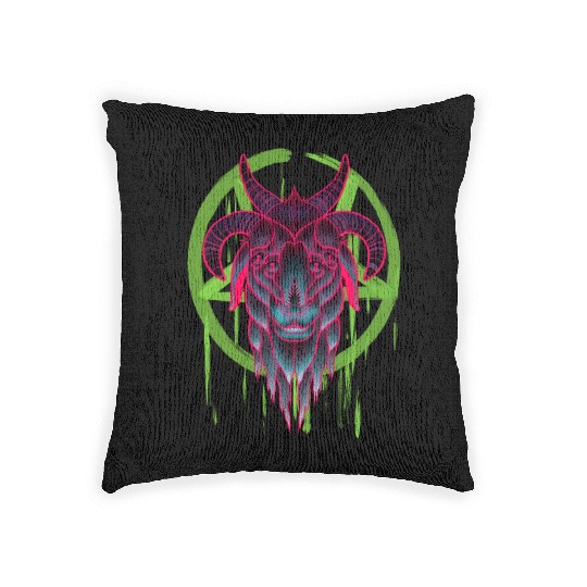 Neon Baphomet Woven Pillows