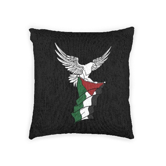 Free Palestine Palestinian Flag Bird Eagle Palesti Woven Pillows