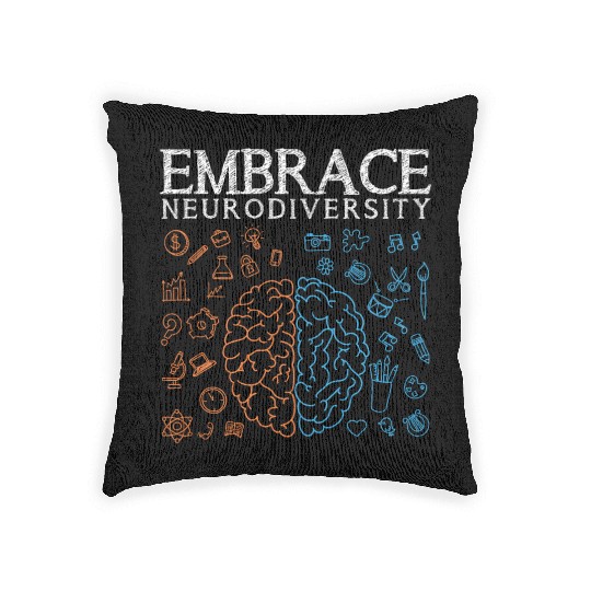 Embrace ADHD Autism ASD Neurodiversity Woven Pillows
