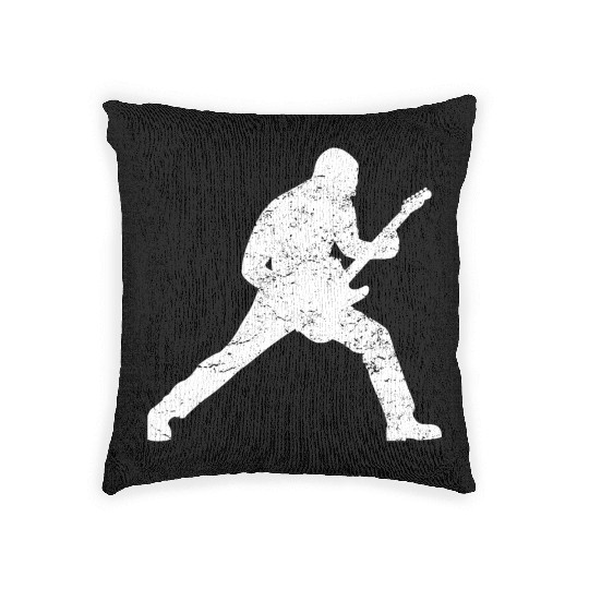 Guitar Player Gift Rock Electric Guitar Rocker Woven Pillows