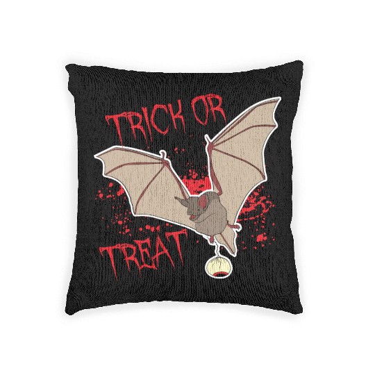 Trick or treat Bat Woven Pillows