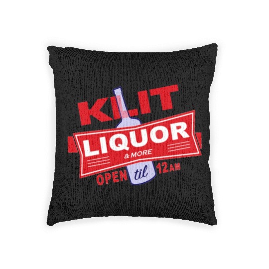 KLIT Liquor parody logo Woven Pillows