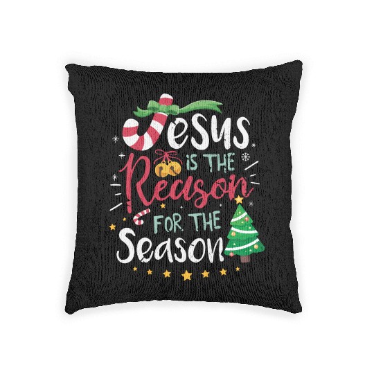 Jesus is the reason for the season Woven Pillows