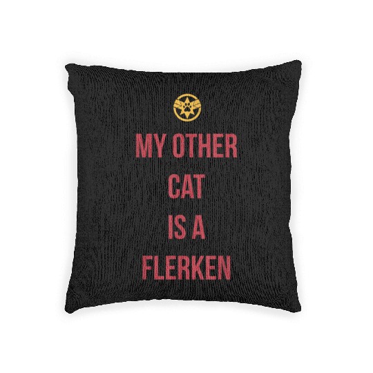 Captain Marvel My Other Cat Is A Flerken Bold Logo Woven Pillows