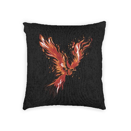 Legend Phoenix with flames Woven Pillows