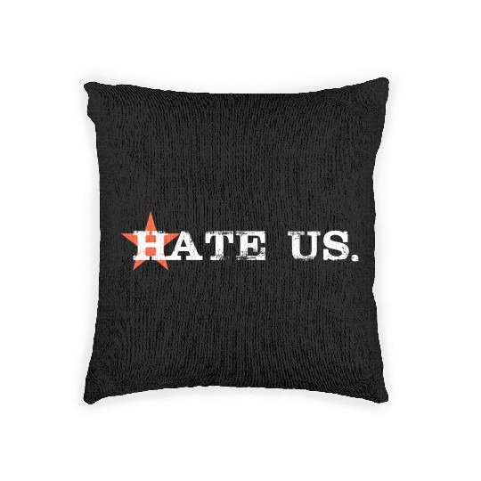 hate us astros Woven Pillows