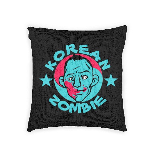 korean zombie Woven Pillows