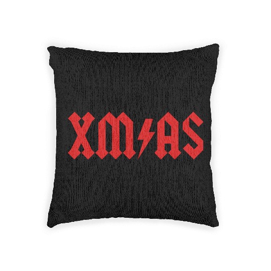 Xmas Rock Roll Heavy Metal funny Christmas X-mas Woven Pillows