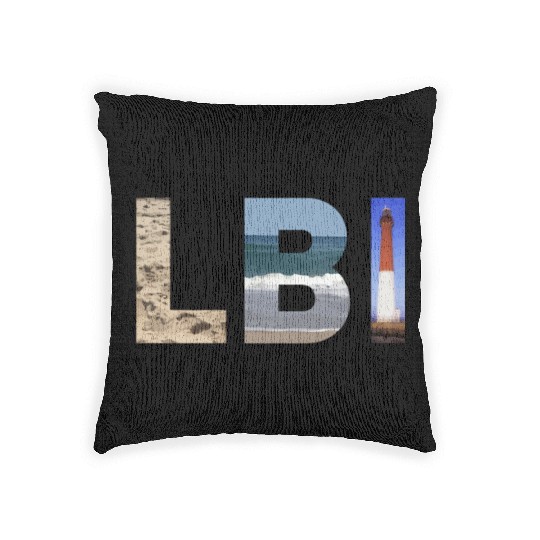 Lbi Long Beach Island Nj Photo Beach Ocean Lightho Woven Pillows