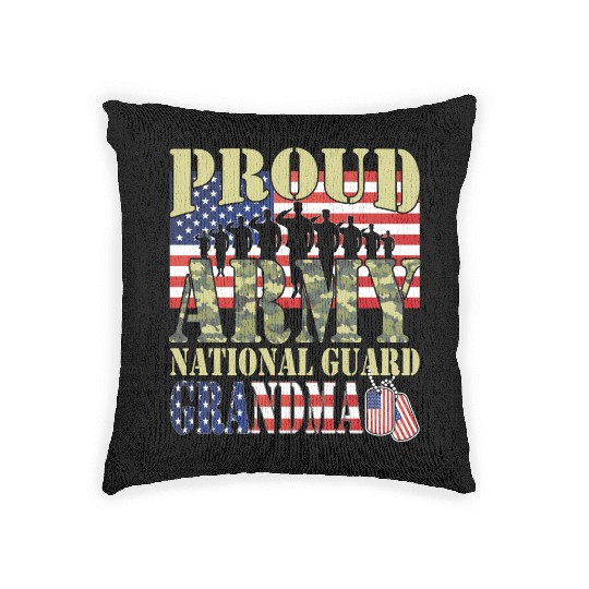 Proud Army National Guard Grandma Woven Pillows