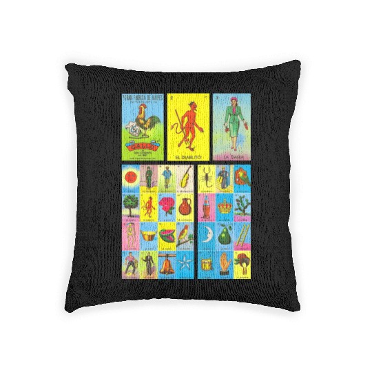 Loteria Mexican Woven Pillows