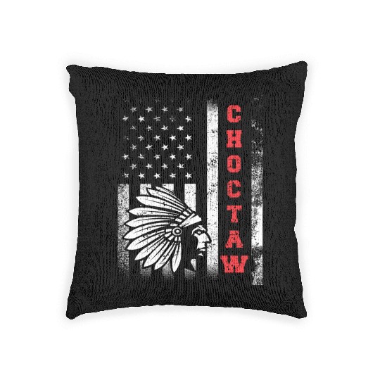 Choctaw Flag US USA Native American Indian Gift Woven Pillows