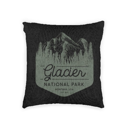 Glacier National Park Hiking Montana Woven Pillows