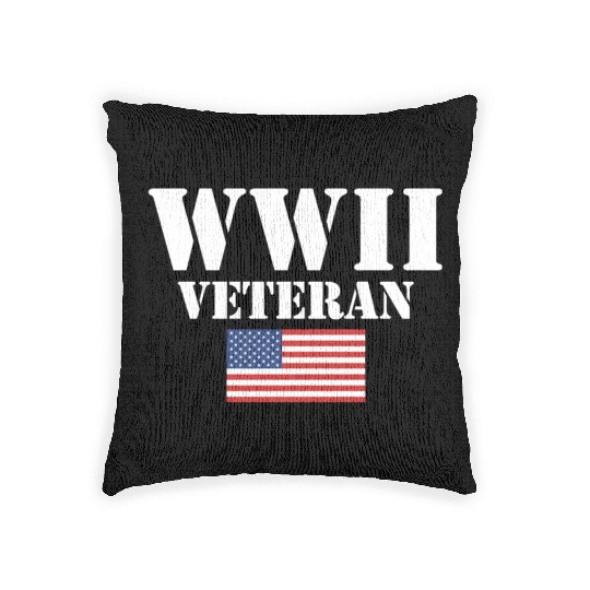 American Patriot Wwii Veteran Military World War 2 Woven Pillows