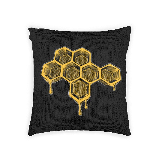Bee and Honey Nature Lover - Honeycomb Beekeeper Woven Pillows