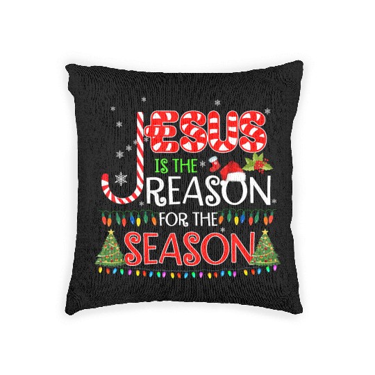 Jesus Is The Reason For The Season Christmas Woven Pillows